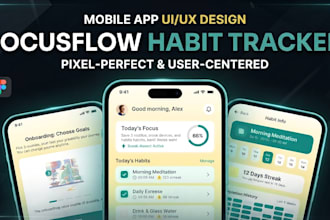 design a modern mobile app UX and interactive prototype for focusflow