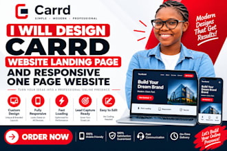design carrd website landing page and responsive one page website