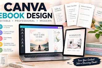 design a professional editable canva ebook, workbook, or guide