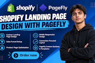 build and redesign your shopify landing page and sales funnel in pagefly
