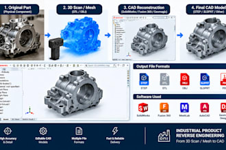 do industrial product reverse engineering from 3d scan stl obj mesh to cad model