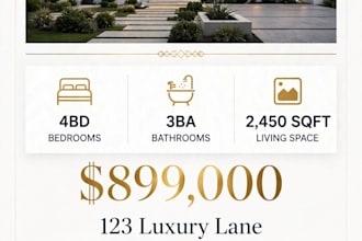 design luxury real estate flyer, property flyer and instagram post