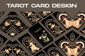 design custom tarot card deck and oracle cards illustration game card design