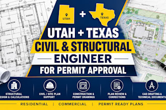 do utah, texas civil and structural engineer for permit approval