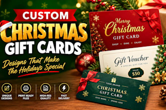 design a professional christmas gift card or voucher