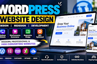 build wordpress website development design redesign wordpress bussiness website
