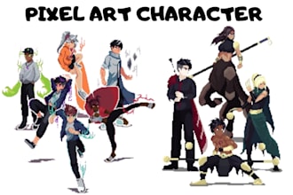 create pixel art character pixel animation  character design pixel sprite sheet
