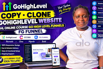 copy clone gohighlevel website ghl online course go high level funnels fg funnel