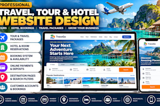 design wordpress travel website, tourism website, hotel and tour agency website