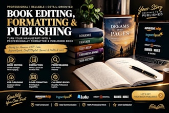 publish book on amazon kindle kdp, book formatting and editing, book publishing