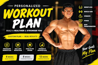 create a 30 day workout plan for weight loss or muscle gain