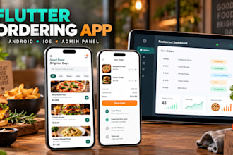 build a flutter food ordering app for android and ios