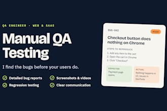 be your detail oriented QA tester for websites and web apps