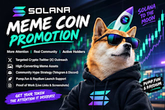 promote your meme coin crypto token, solana token, pumpfun