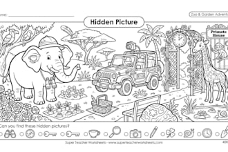draw hidden object picture and spot the difference pciture