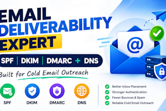 fix email deliverability, spf dkim dmarc and dns for cold email outreach