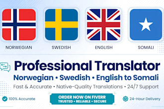 translate swedish norwegian english to somali