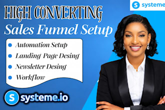 build systeme io sales funnel landing page newsletter email workflow automation