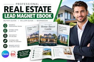 design real estate lead magnet ebook buyer seller guide in canva pdf for clients