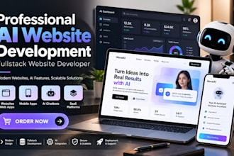 develop ai website, ai mobile app, ai chat, saas full stack website development