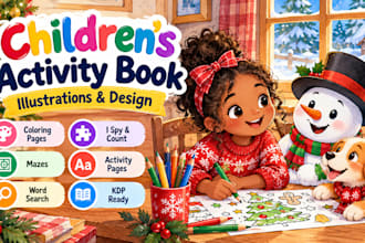 do KDP kids coloring book KDP kids activity book KDP coloring book cover design
