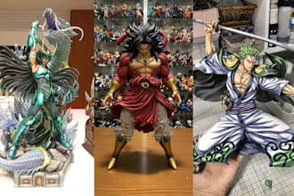 paint 3d anime figure model action figure resin satue miniature