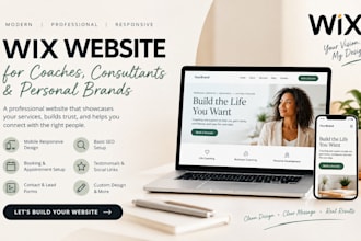 design a professional wix website for coaches, consultants and personal brands