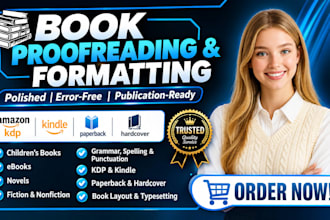 book editing and formatting ,children boook ,ebook editing book profreading