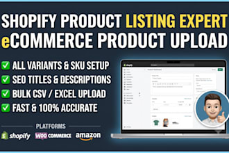 do shopify product listing and ecommerce product upload