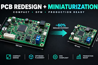 pcb redesign and miniaturization for compact placement, dfm and production ready