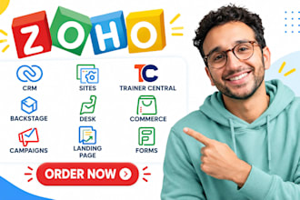 setup zoho CRM, zoho one, automation, inventory for your business
