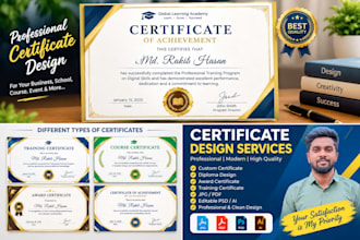 design professional certificates and awards