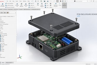 design pcb enclosure, iot electronics housing injection mold solidworks cad dfm