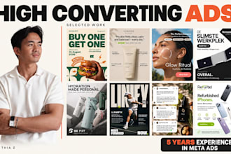 design high converting static facebook and meta ad creatives