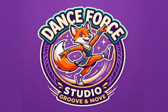 make wonderful dance studio mascot logo design for your business