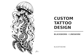 create a custom blackwork tattoo design based on your idea