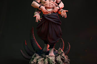 sculpt 3d action figure,3d statue model, zbrush character, toy, 3d printing, stl