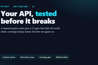 set up pytest API tests with a ci quality gate for your service