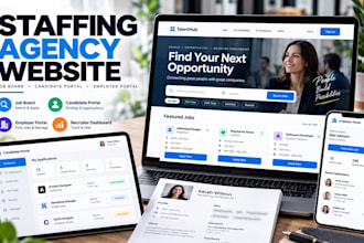 create staffing agency website, job board, candidate forms and employer portal