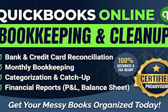 do quickbooks online bookkeeping and cleanup for your small business