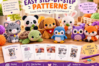 create easy crochet and amigurumi patterns with step by step