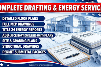 do architectural draftman floor plan title 24 energy report mep adu in blueprint