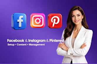 setup professional facebook, instagram, pinterest business