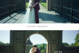 professionally retouch and color grade your wedding photos