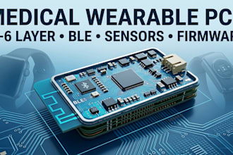 design 4 to 6 layer medical wearable pcb, ble, sensors and embedded firmware