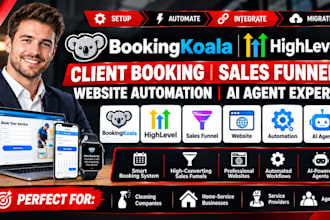 bookingkoala gohighlevel client booking sales funnel website automation ai agent