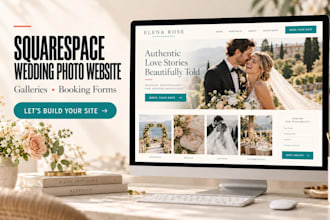 design squarespace wedding photography websites, galleries, booking forms