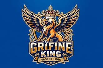 make wonderful griffin king mascot logo design with unlimited revision