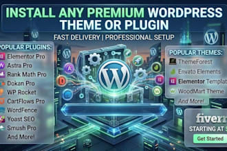 install any premium wordpress theme or plugin
