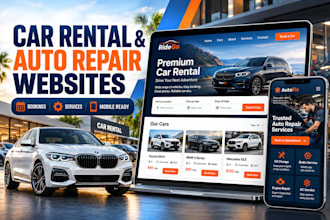 build car rental website auto repair website, booking website automotive website